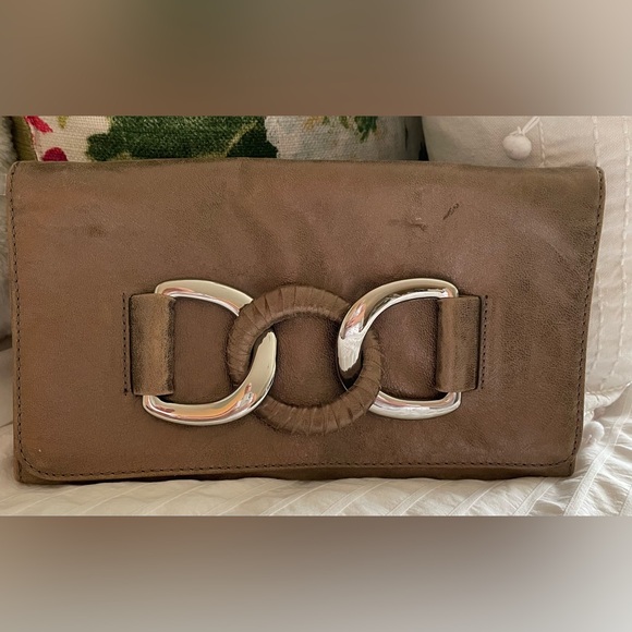 Michael Kors metallic leather clutch purse - Picture 1 of 4